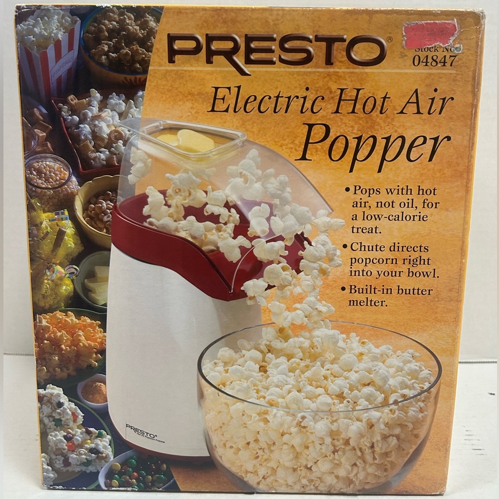 Vintage Presto Hot Air Popcorn Maker Popper Model 04847 NEW